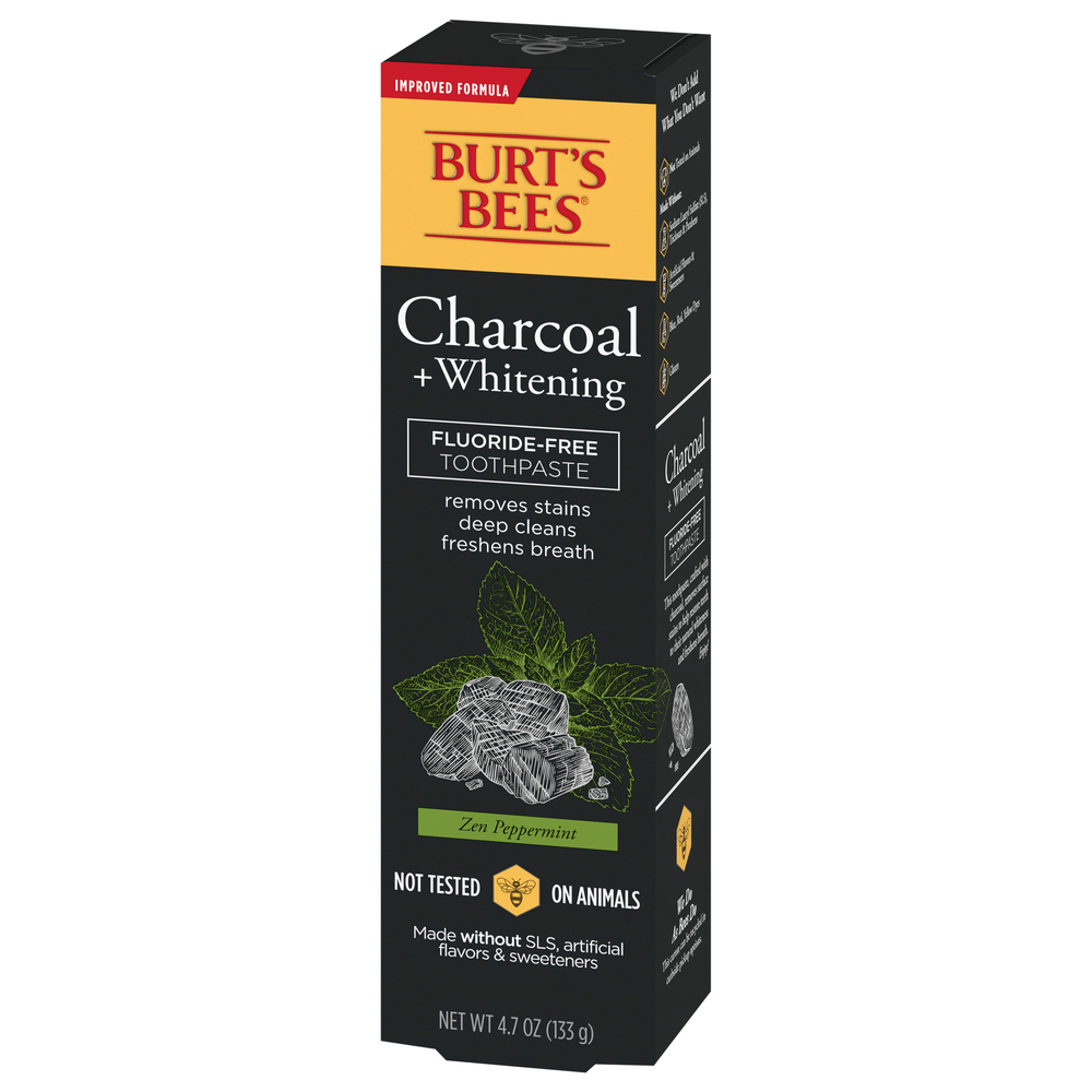 Bee Toothpaste Burts Bees Toothpaste, Natural Flavor, Charcoal Fluoride-Free ...