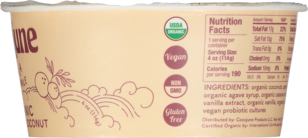 Cocojune Cultured Coconut, Organic, Vanilla Chamomile