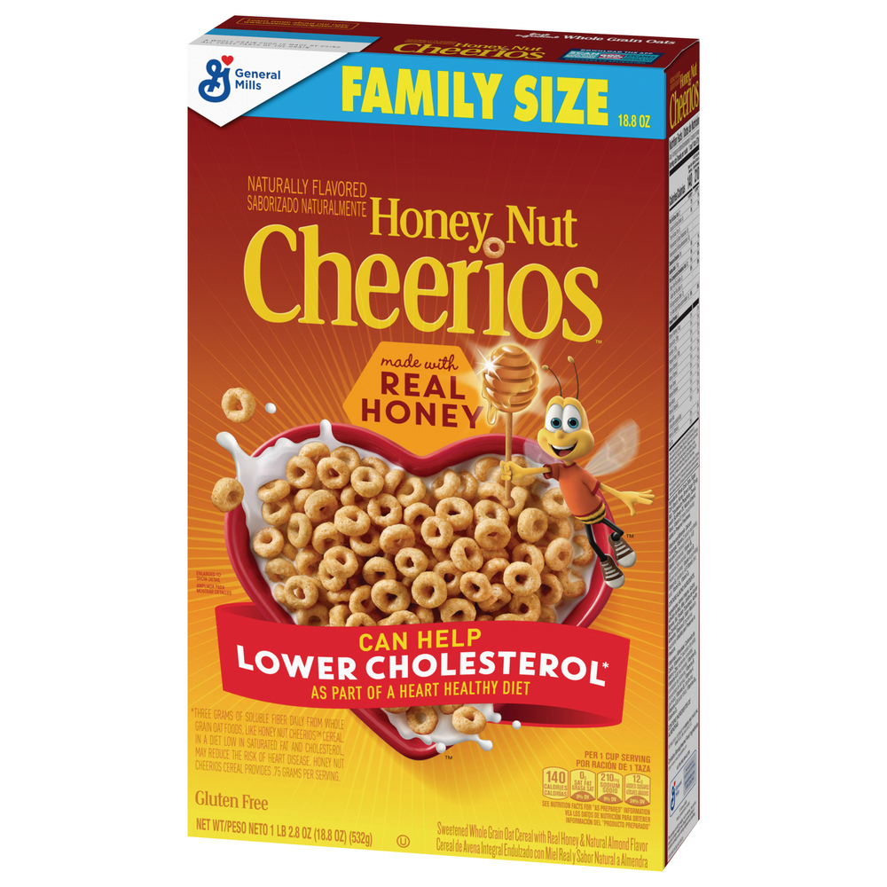 Cheerios Cereal, Honey Nut, Family SizeFrontRightElevated