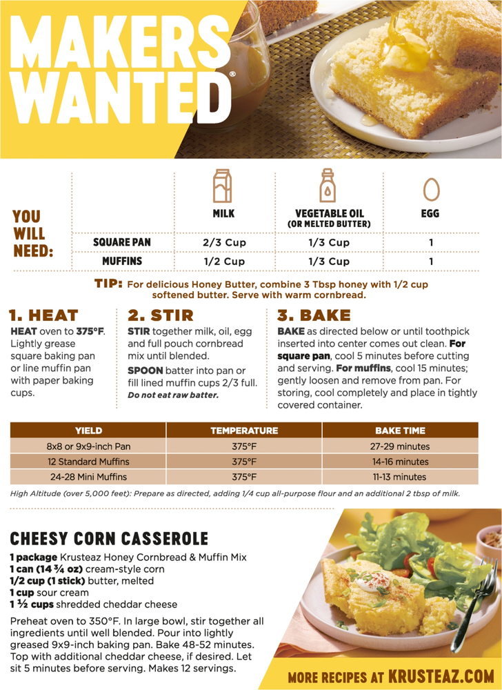 kingrecipe Krusteaz Honey Cornbread & Muffin Mix