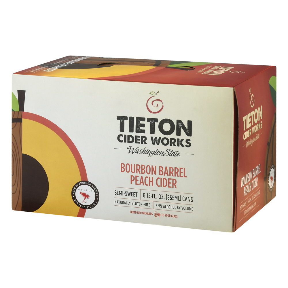 Tieton Cider Works Beer, Bourbon Barrel Peach Cider