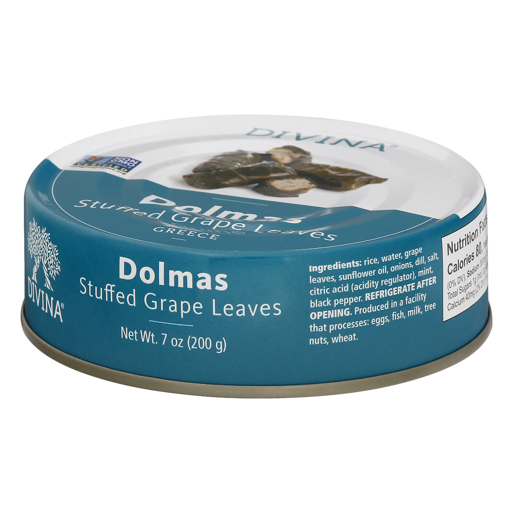 Divina Stuffed Grape Leaves, DolmasFrontRightElevated