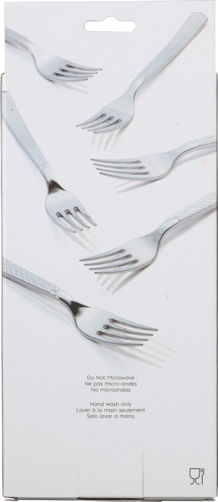 Sensations Forks, Plastic, Silver Metallic, Hammered