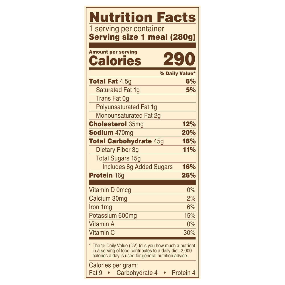 Healthy Choice Cafe Steamers Pineapple ChickenNutritionFacts
