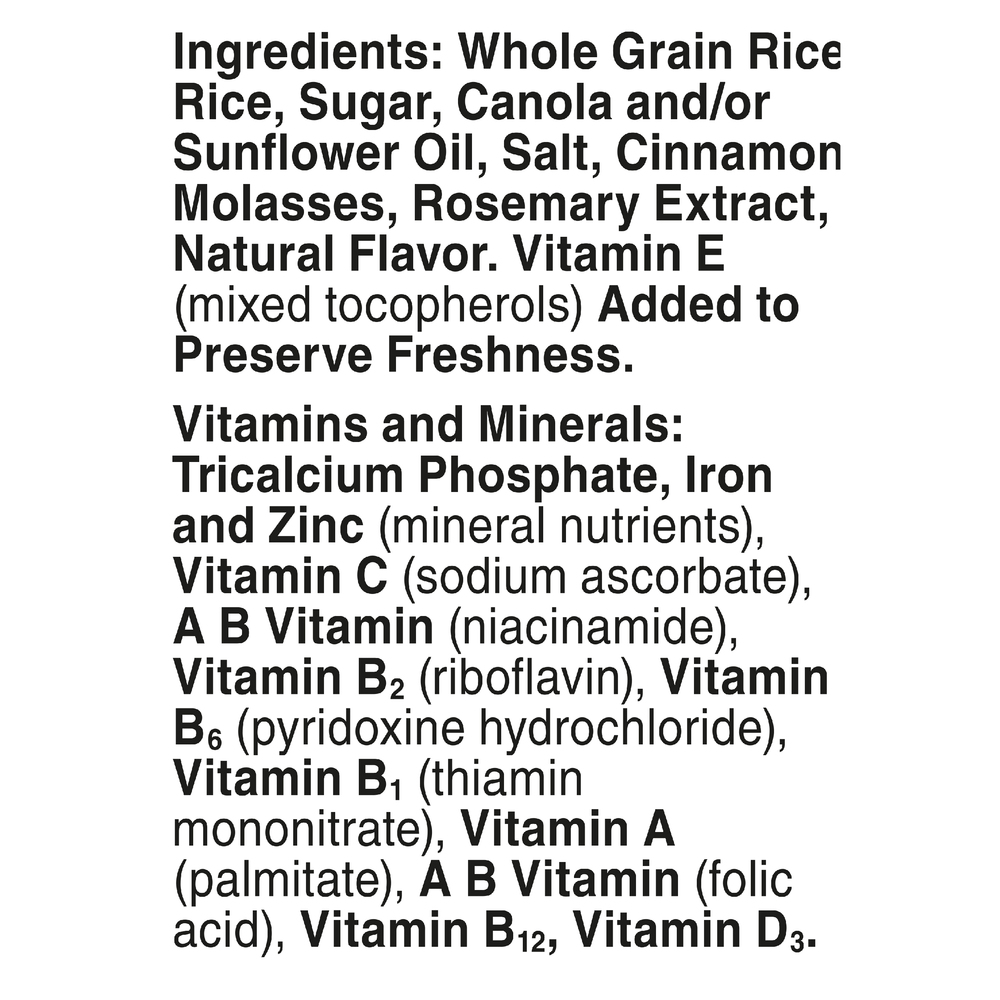 Chex Cereal, CinnamonIngredients