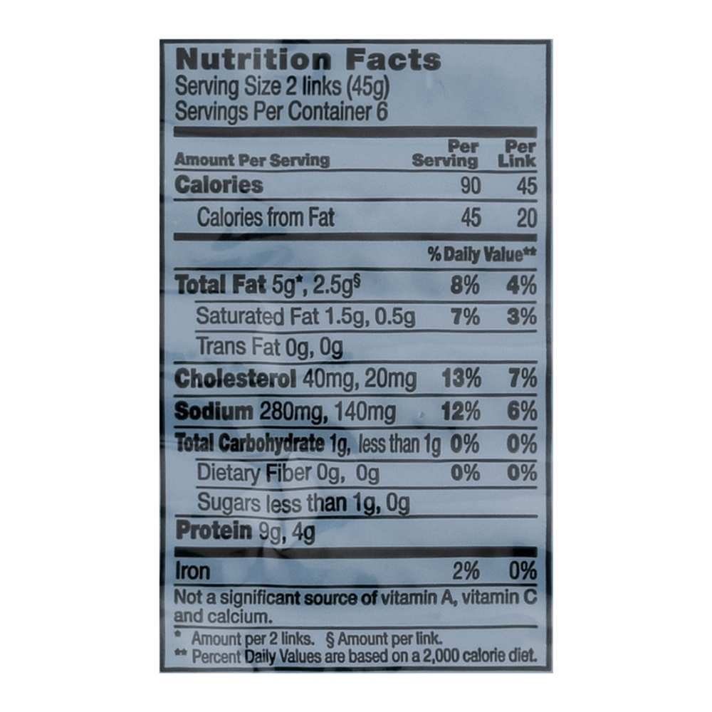 Johnsonville Breakfast Sausage, Fully Cooked, TurkeyNutritionFacts