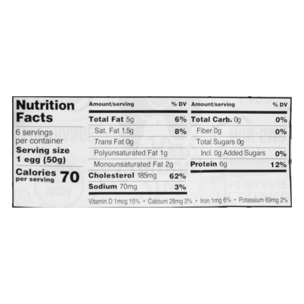 The Country Hen Eggs, Organic, Free Range, Omega, Large-Nutrition-Facts