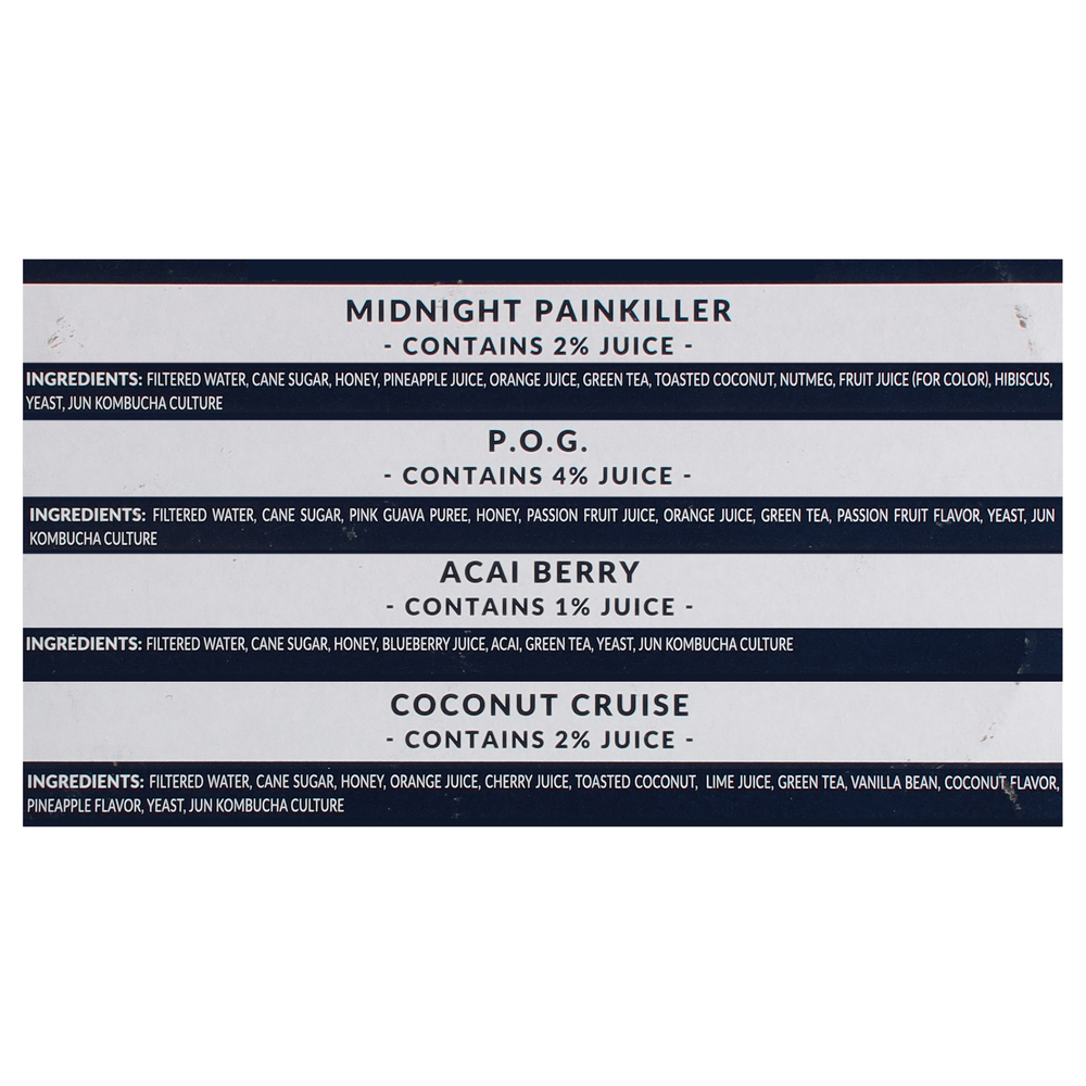 June Shine Hard Kombucha, Midnight Variety, 8 Pack