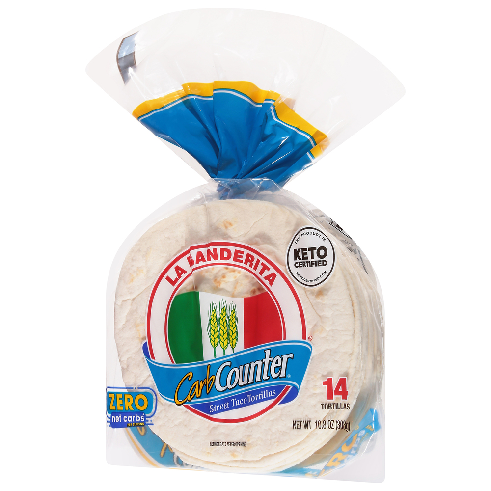 La Banderita CarbCounter Street Taco Tortillas, Zero Net CarbsFrontRightElevated