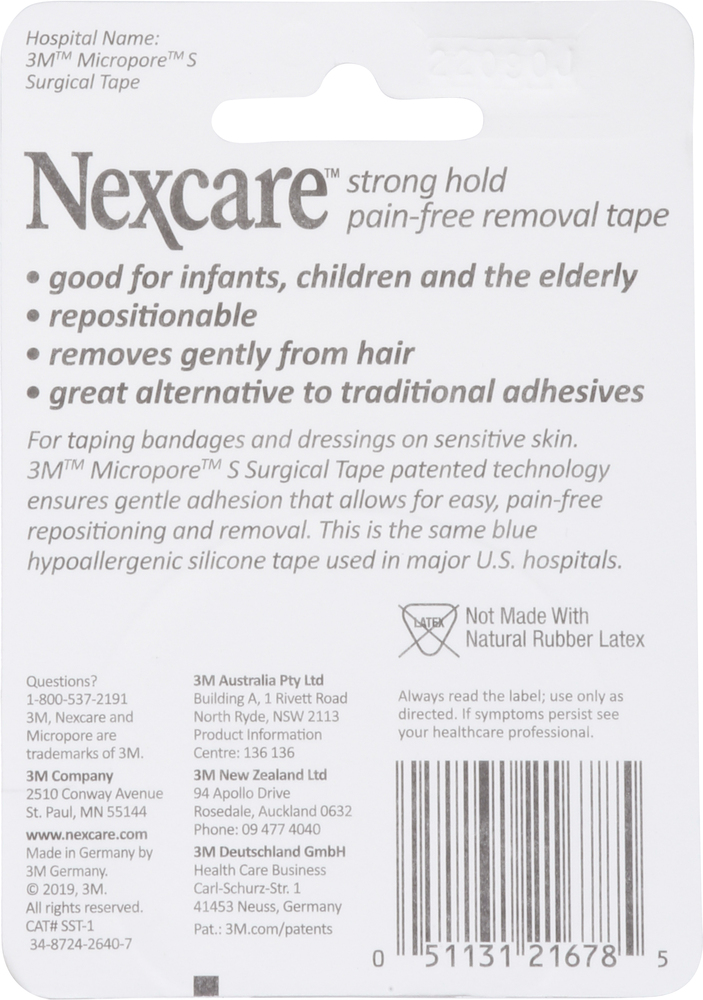 Nexcare Pain-Free Removal Tape, Strong Hold, Sensitive Skin, 1 Inch