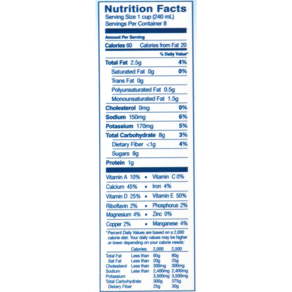 Almond Breeze Almondmilk, Reduced Sugar, VanillaNutritionFacts