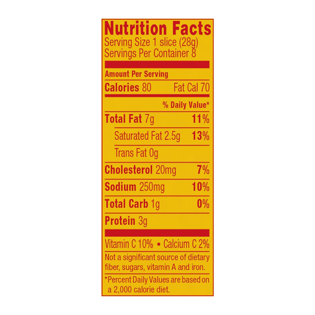 Oscar Mayer Bologna Nutrition Facts