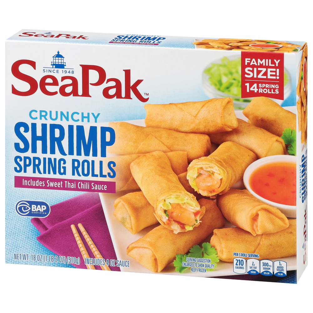 SeaPak Coconut Shrimp, Jumbo, Oven Crispy, Family Size-Front-Right-Elevated