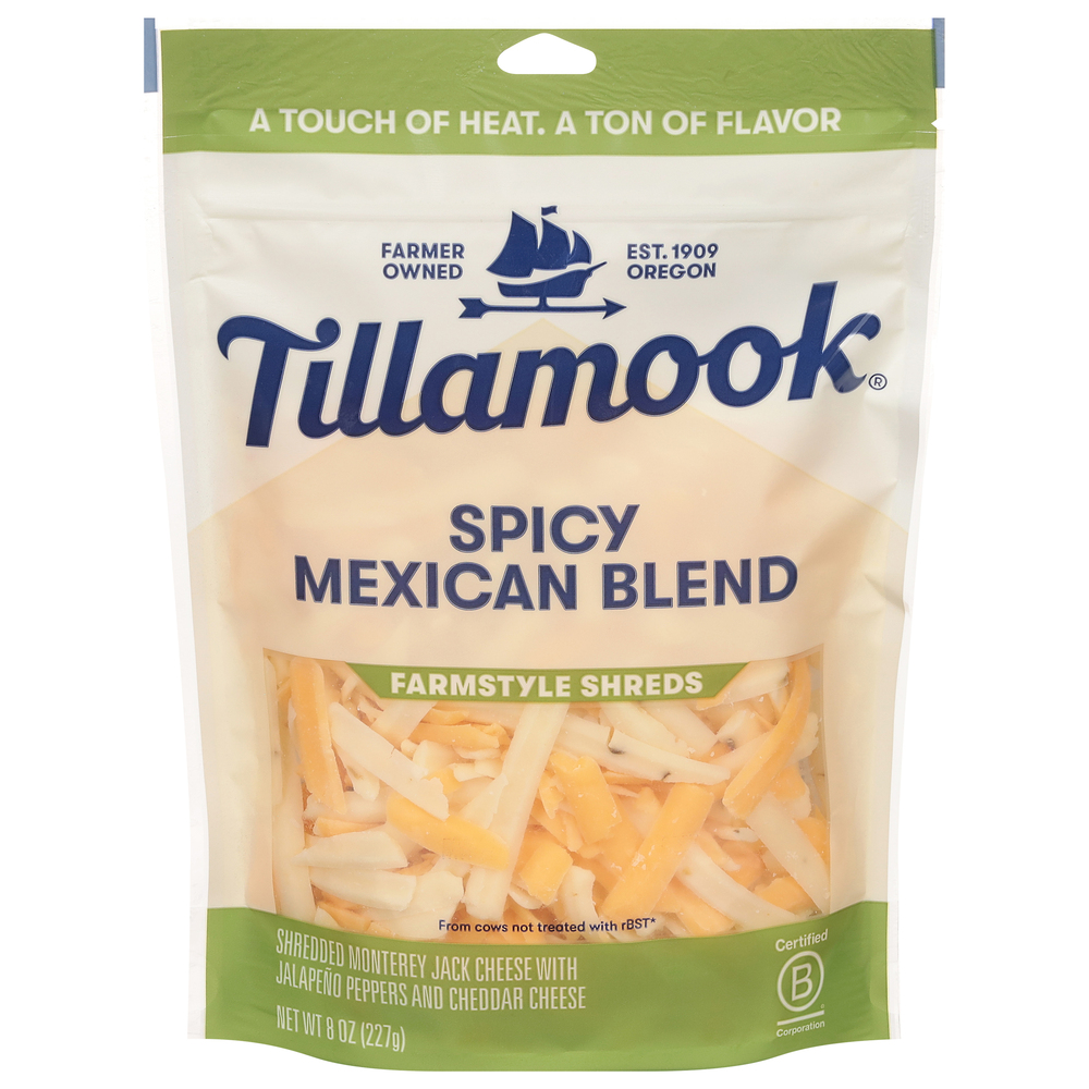 スペシャル特典 Spicy Cheese, Tillamook Mexican Shreds Farmstyle Blend, 野菜