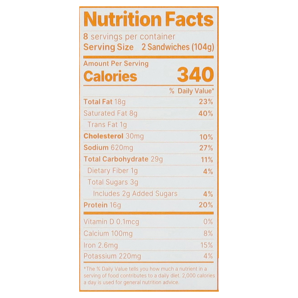 White Castle Sliders, Classic CheeseNutritionFacts