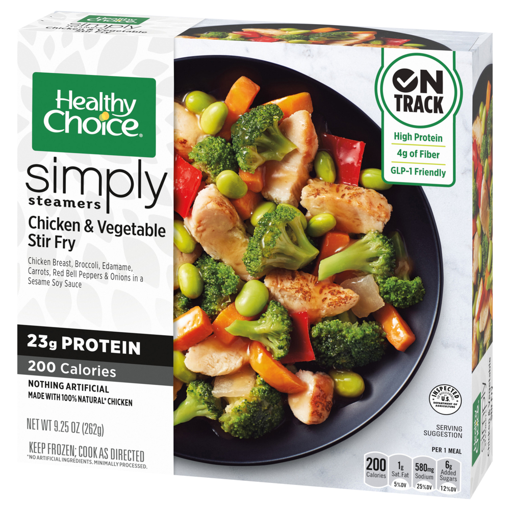 Healthy Choice Simply Steamers Chicken & Vegetable Stir FryFrontRightElevated