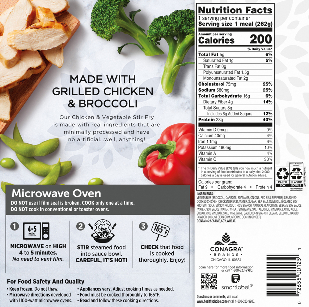 Healthy Choice Simply Steamers Chicken & Vegetable Stir FryPlanogramBack