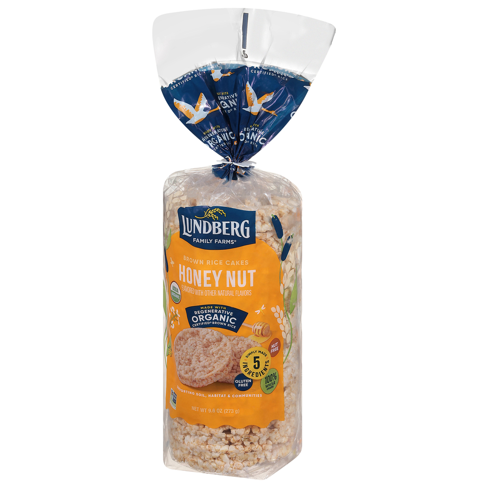 Lundberg Family Farms Rice Cakes, Organic, Whole Grain, Honey Nut