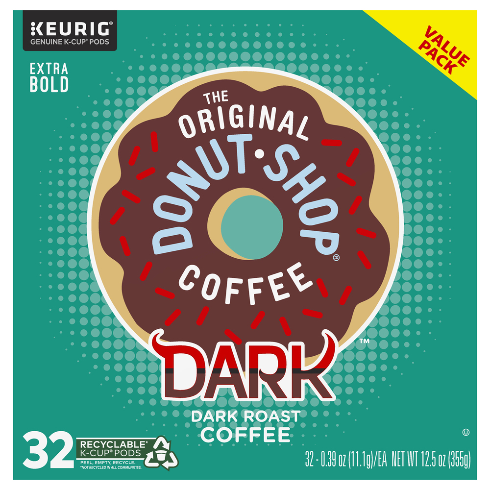 Donut Shop Coffee Dark Roast Dark K Cup Pods Value Pack