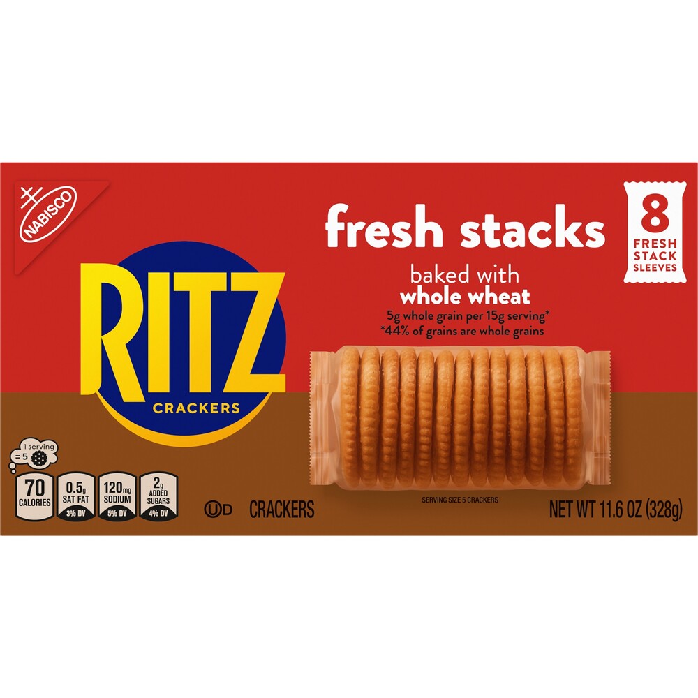RITZ Fresh Stacks Whole Wheat Crackers, 8 Count, 11.6 oPlanogramBack
