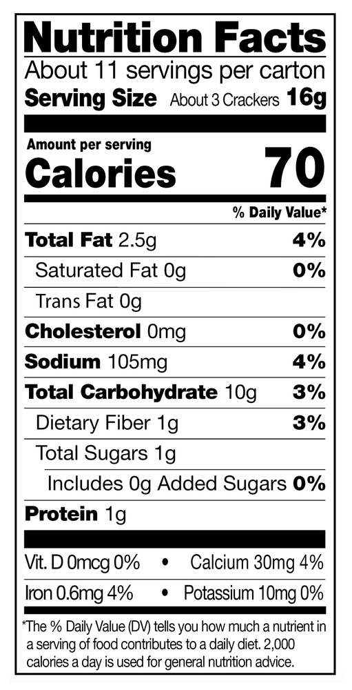 Miltons Crackers Organic Multi Grain Nutrition Facts