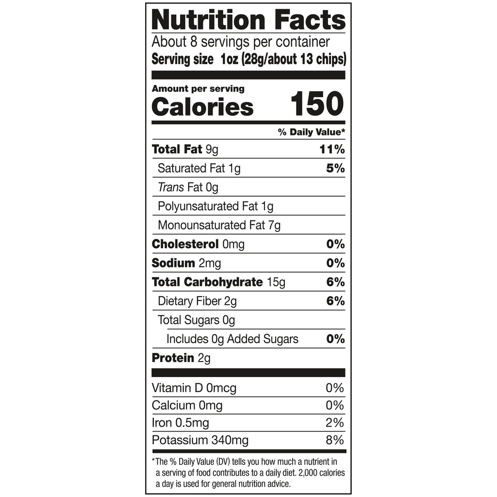 Kettle Potato Chips, UnsaltedNutritionFacts