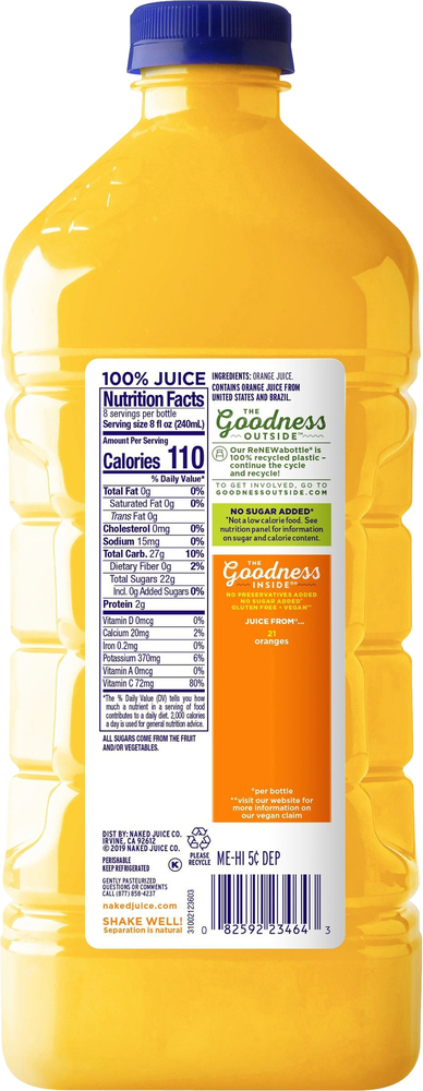 Naked orange juice store