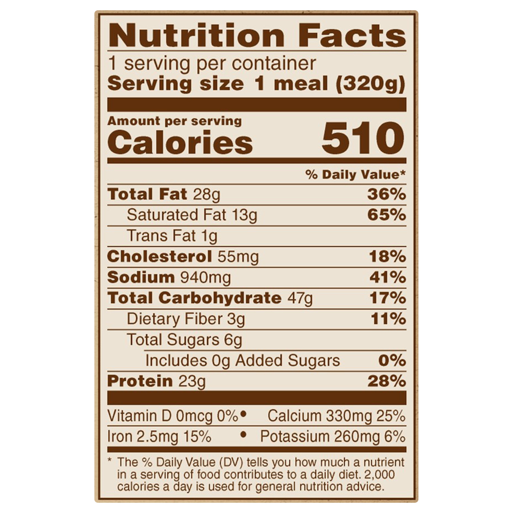 Marie Callender s Bowl Fettuccini Alfredo Four Cheese Nutrition Facts