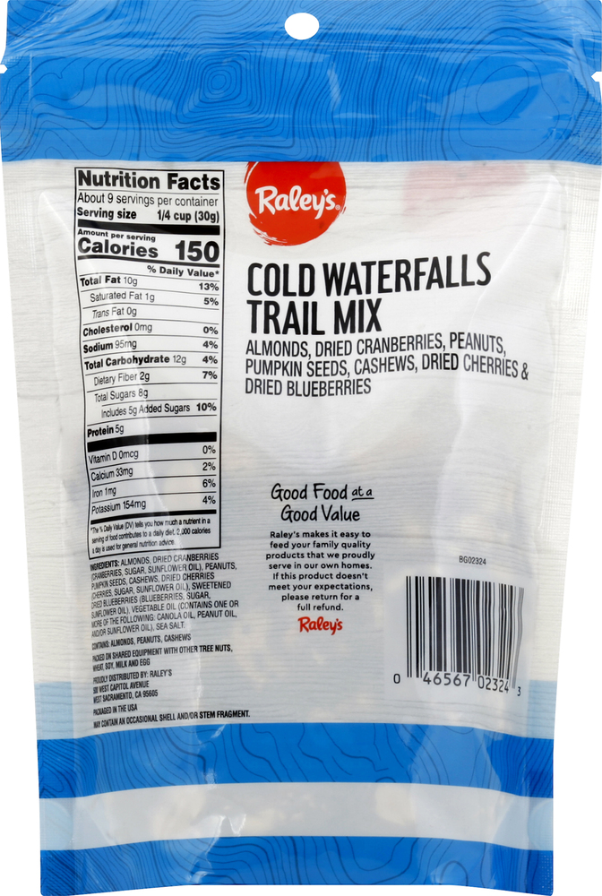 Cold Food Raley's Raley's Cold Waterfalls Trail Mix-Planogram-Back