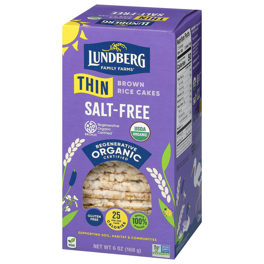 Lundberg Family Farms Thin Stackers Rice Cakes, Organic, Brown Rice