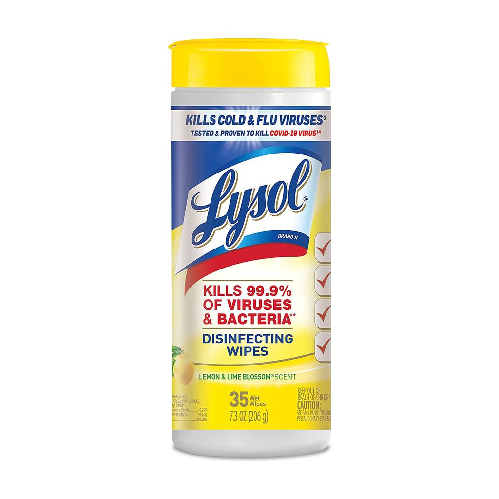 LYSOL® Disinfecting Wipes - Lemon & Lime Blossom (Canister)