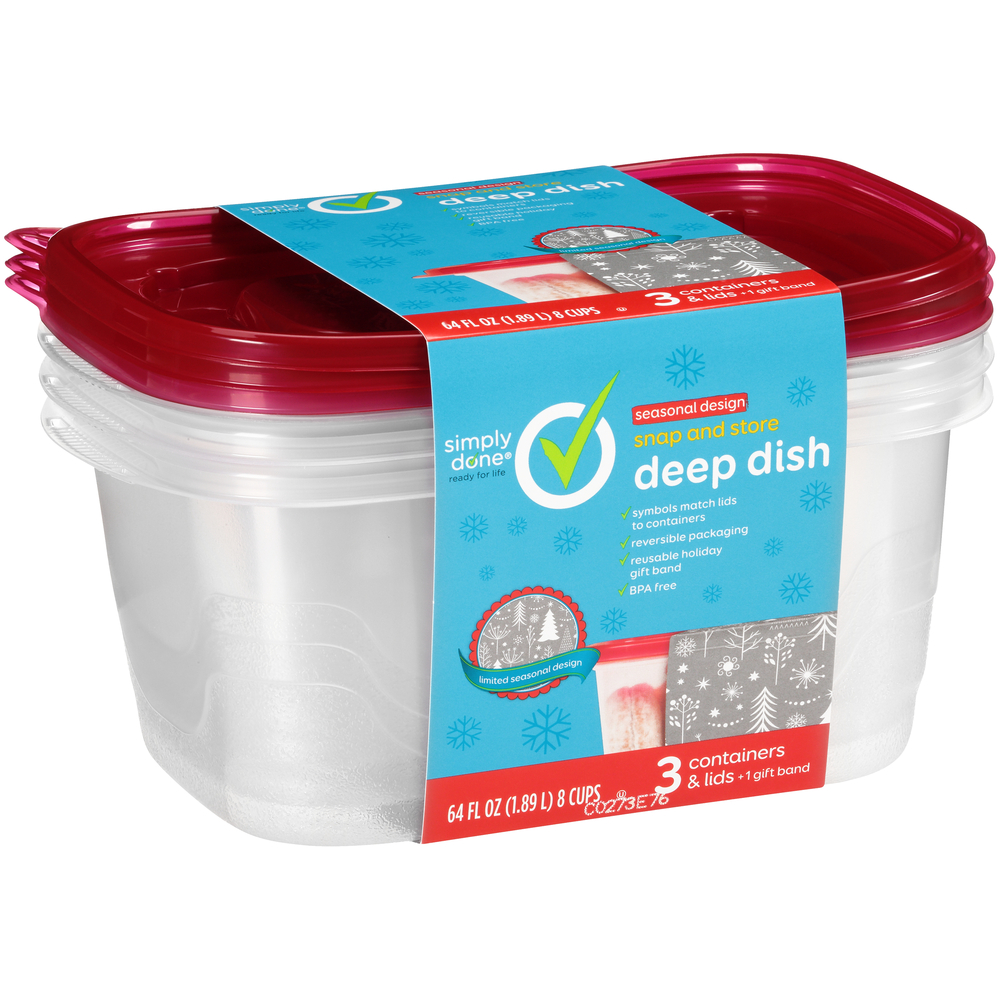 64 & 86 Oz Big Plastic Deli Food Storage Containers Lids Soup Freezer  Microwave