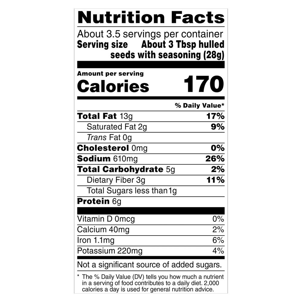 Spitz Sunflower Seeds, Cracked Pepper Flavored, Big BagNutritionFacts