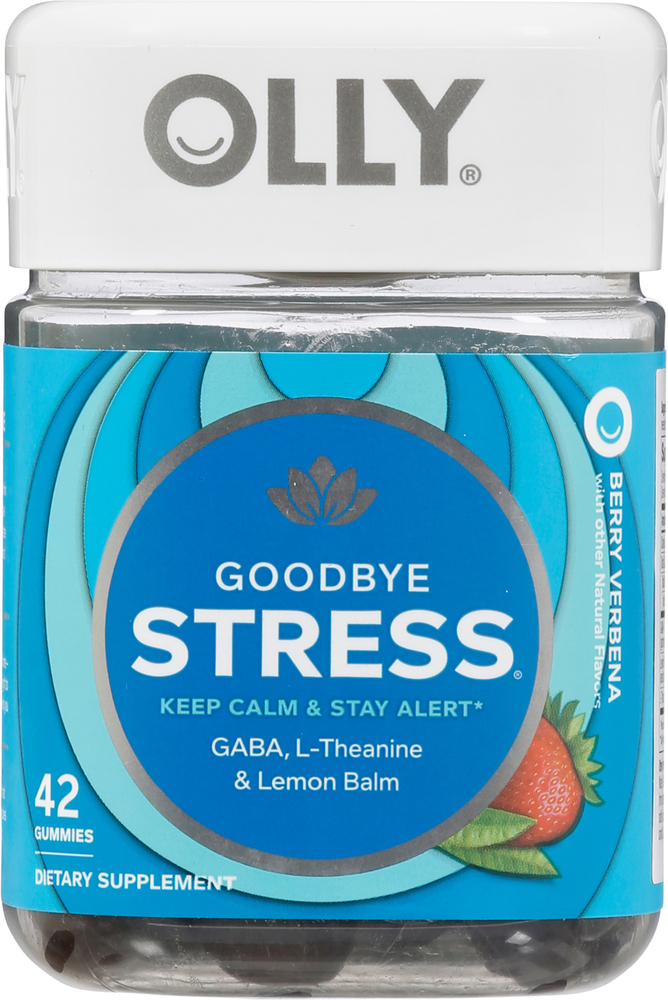 OLLY Goodbye Stress Gummy GABA L-Theanine Lemon Balm Berry 42 Ct -  DroneUp Delivery