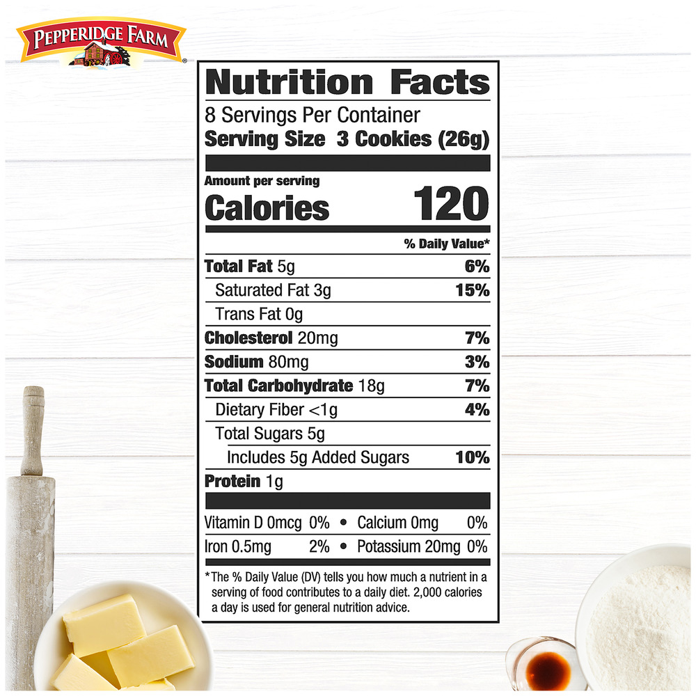 Pepperidge Farm Chessmen Cookies, Distinctive, ButterNutritionFacts