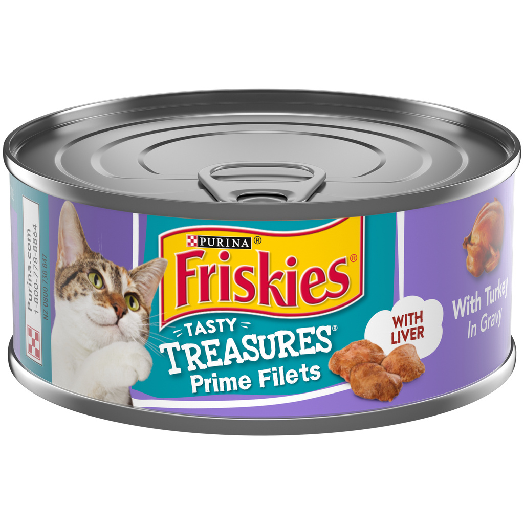 Friskies Tasty Treasures Cat Food Prime Filets with Turkey in Gravy with Liver