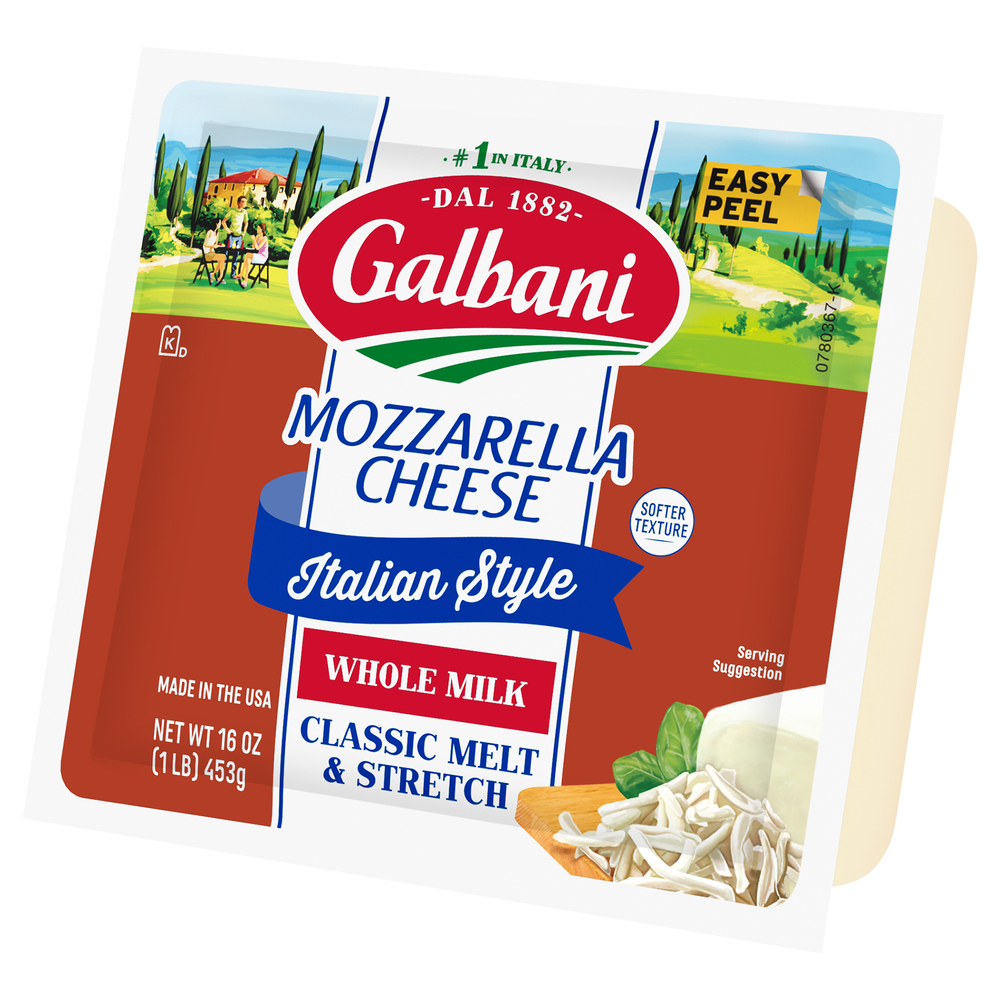 Galbani Cheese, Mozzarella, Whole Milk, Italian Style-Front-Right-Elevated