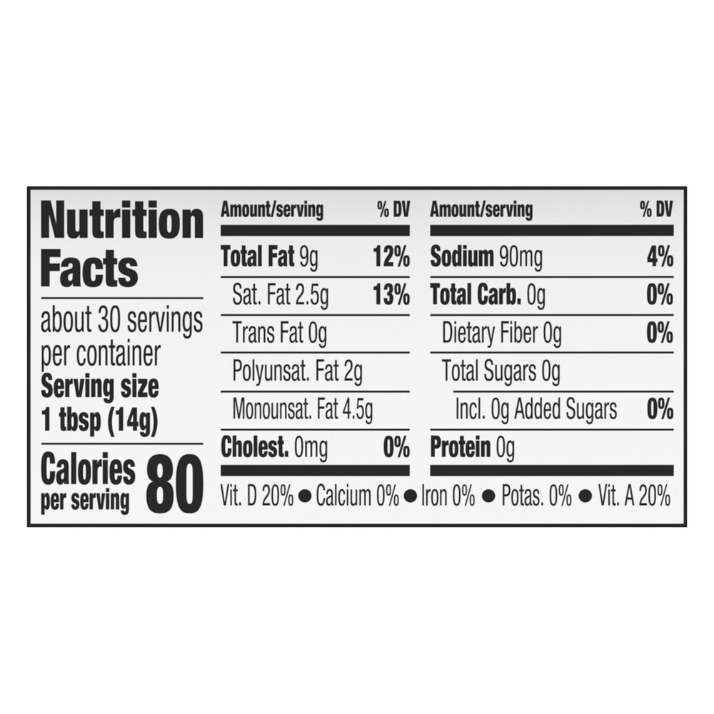 I Cant Believe Its Not Butter Spread Nutrition Facts