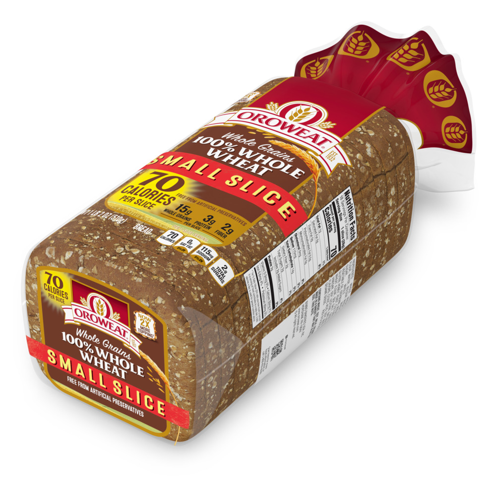 Oroweat 100 Whole Wheat Sliced BreadFrontRightElevated