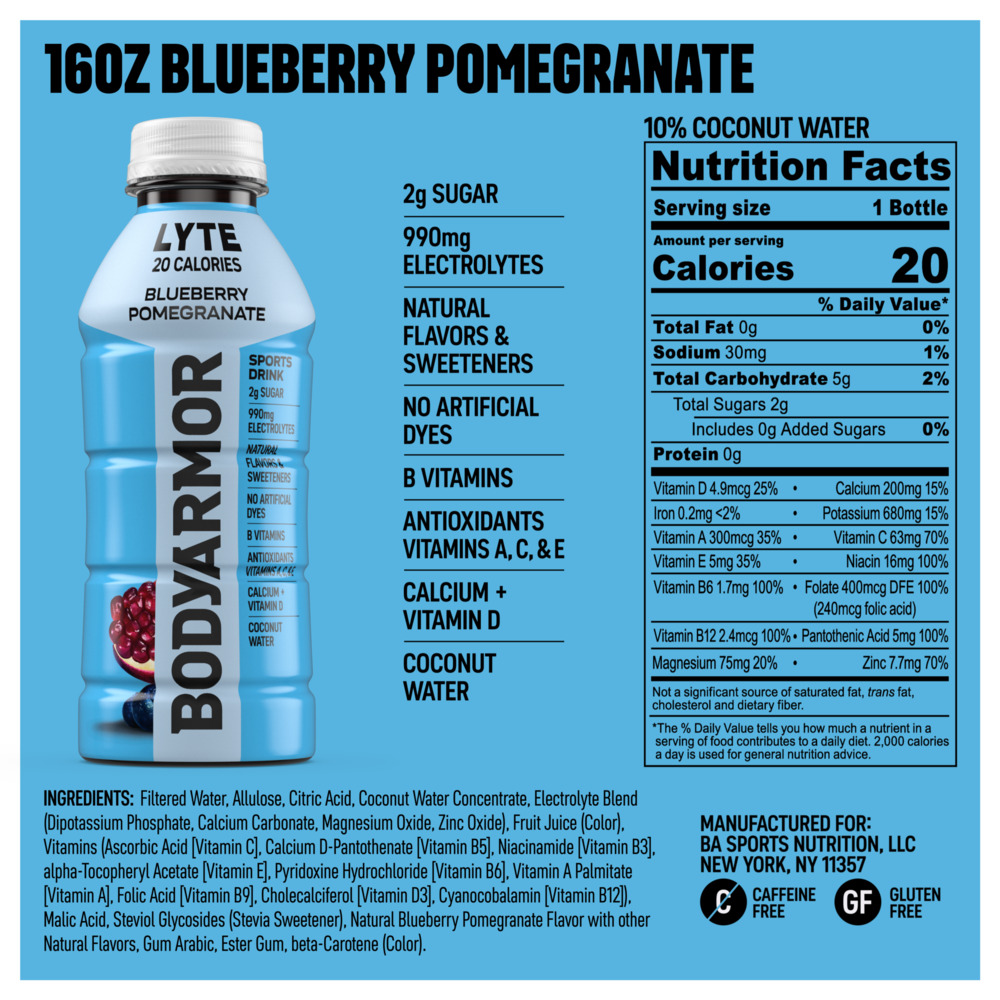 Body Armor Lyte Sports Drink, Low Calorie, Blueberry Pomegranate