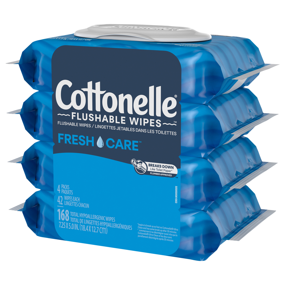 Cottonelle Fresh Care Flushable Wipes Front Right Elevated