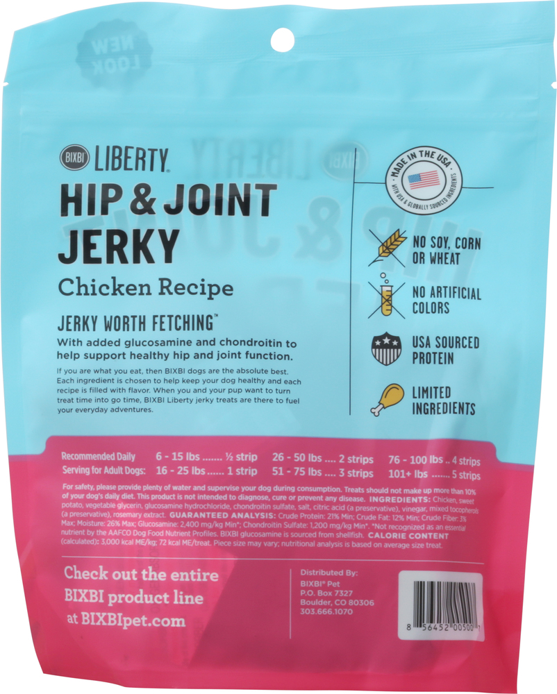 Liberty Dog Treats, Chicken Recipe, Hip & Joint Jerky, Adult