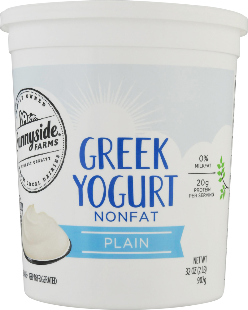 Sunnyside Farms Yogurt, Greek, Nonfat, PlainMain