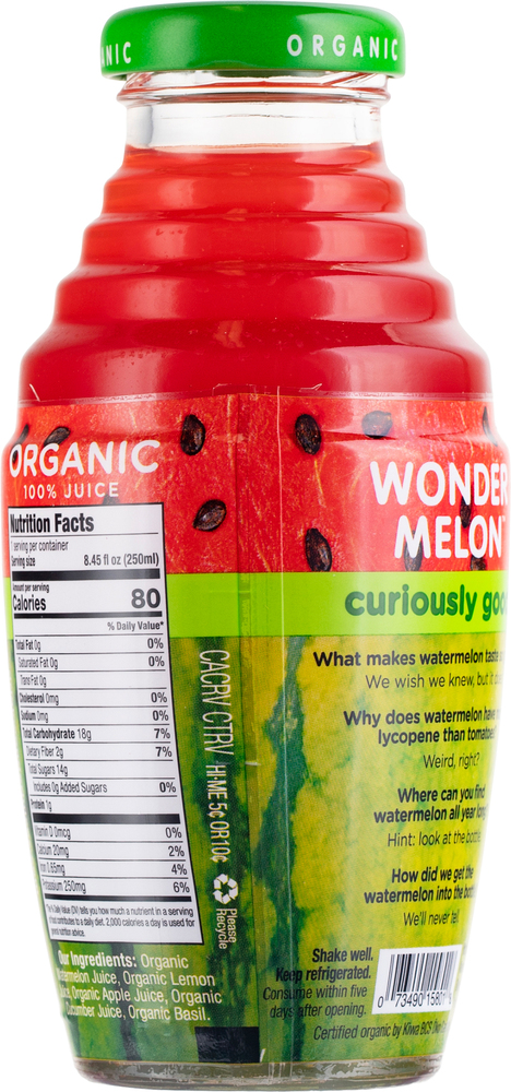 Wonder Melon Organic Cold Pressed Watermelon Cucumber Basil