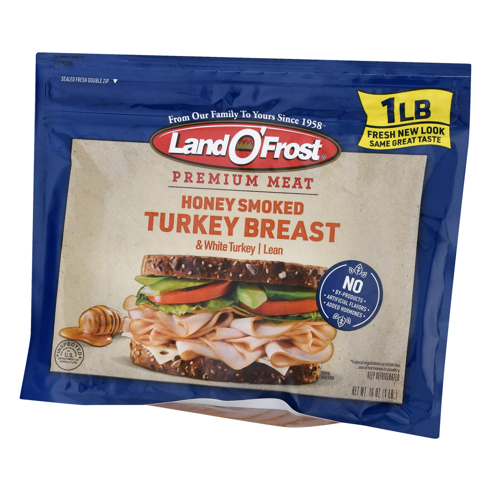 Land O'Frost Turkey Breast, Honey SmokedFrontRightElevated