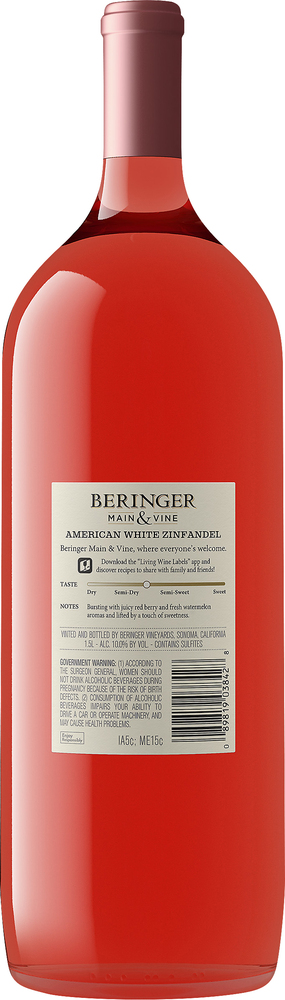 Beringer main and vine white zinfandel best sale