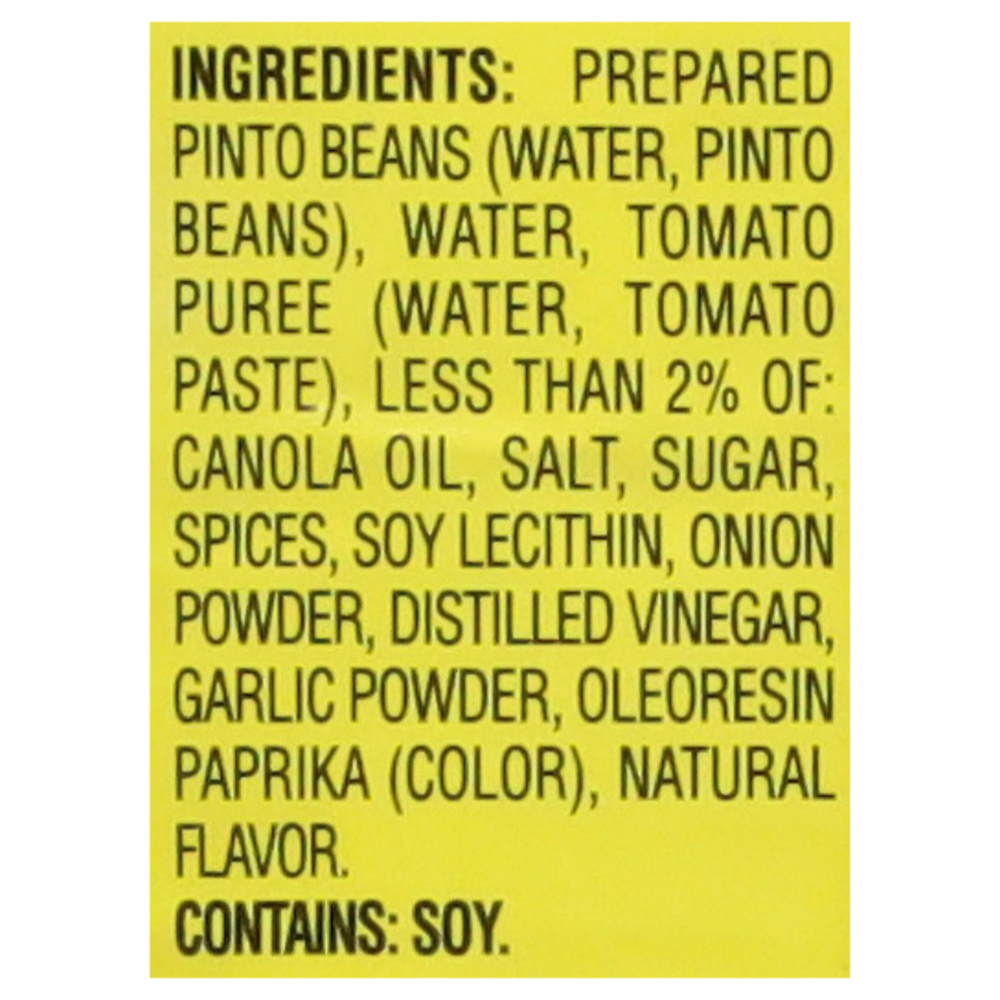 Ranch Style Canned Pinto BeansIngredients